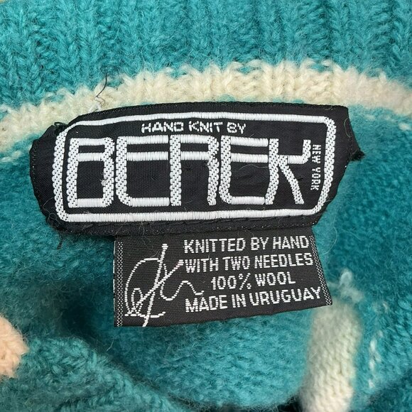 Berek Hand-Knit 100% Wool Cardigan Sweater Carousel Horse Pattern Button-UpWomen - Picture 8 of 10